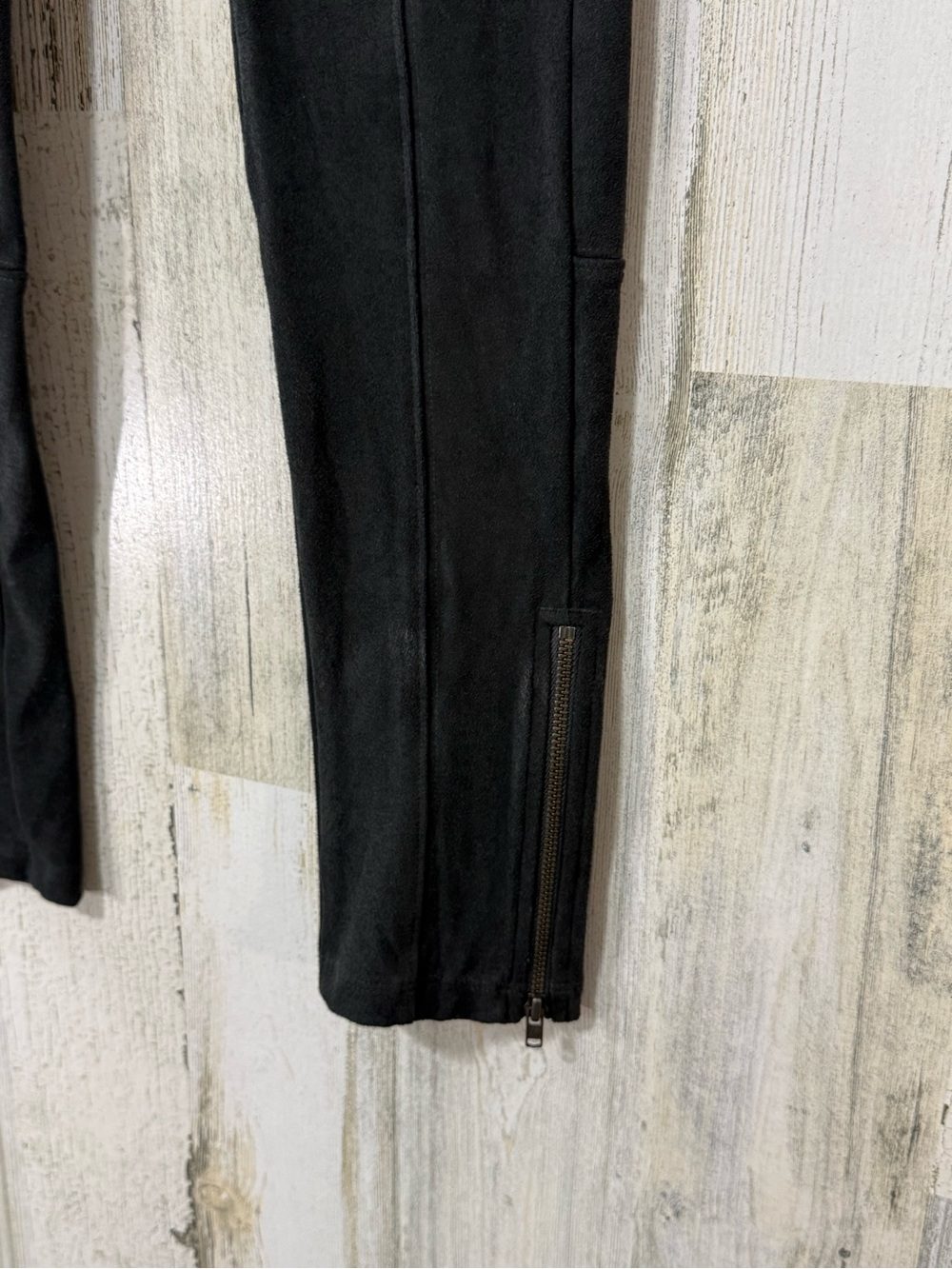 Express Skinny Suede Like Skinny Leggings Pants Zipper Ankle Dark Gray - Picture 5 of 10